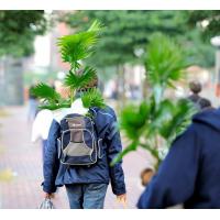 4055_6866 Abtransport von gekauften Grünpflanzen im Rucksack und auf dem Arm. | Altonaer Fischmarkt und Fischauktionshalle
